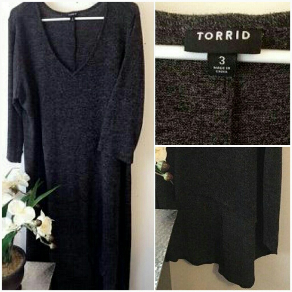 Torrid Gray High Low Sweater Dress size 3